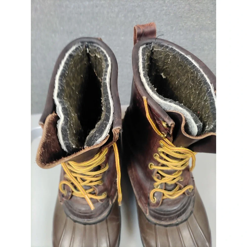 Hoffman Mens Boots 10 Brown Leather Lineman Climbing Felt Liner USA Made‎ Work
